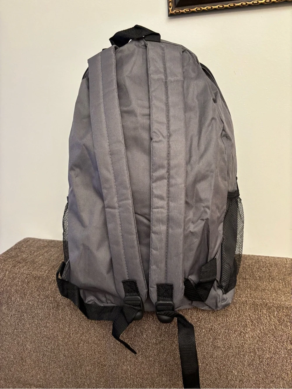 Gray unisex  Backpack with Lime Accent - Casual Everyday Bag
